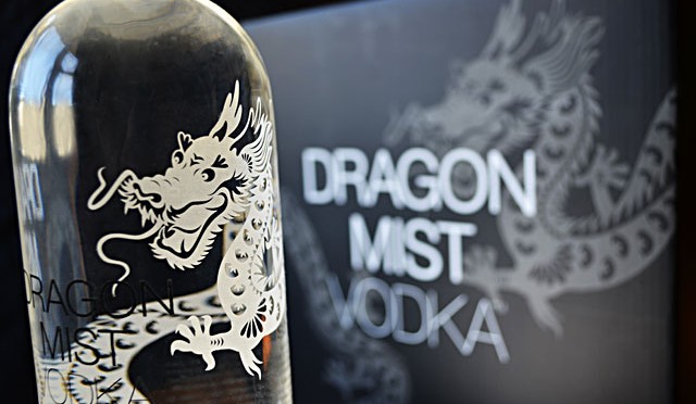 Dragon Mist Vodka bottle and case packaging